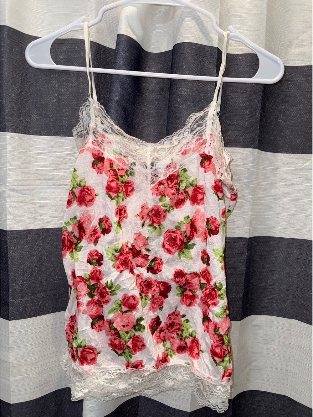 Mascara floral tank y2k lace redpink roses women’s teenager